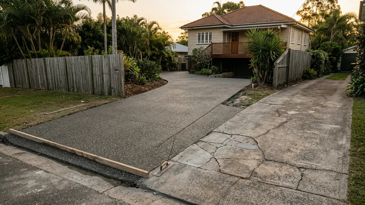 Brisbane concreting context shot for "Why is your concrete cracking and is it actually a problem?"