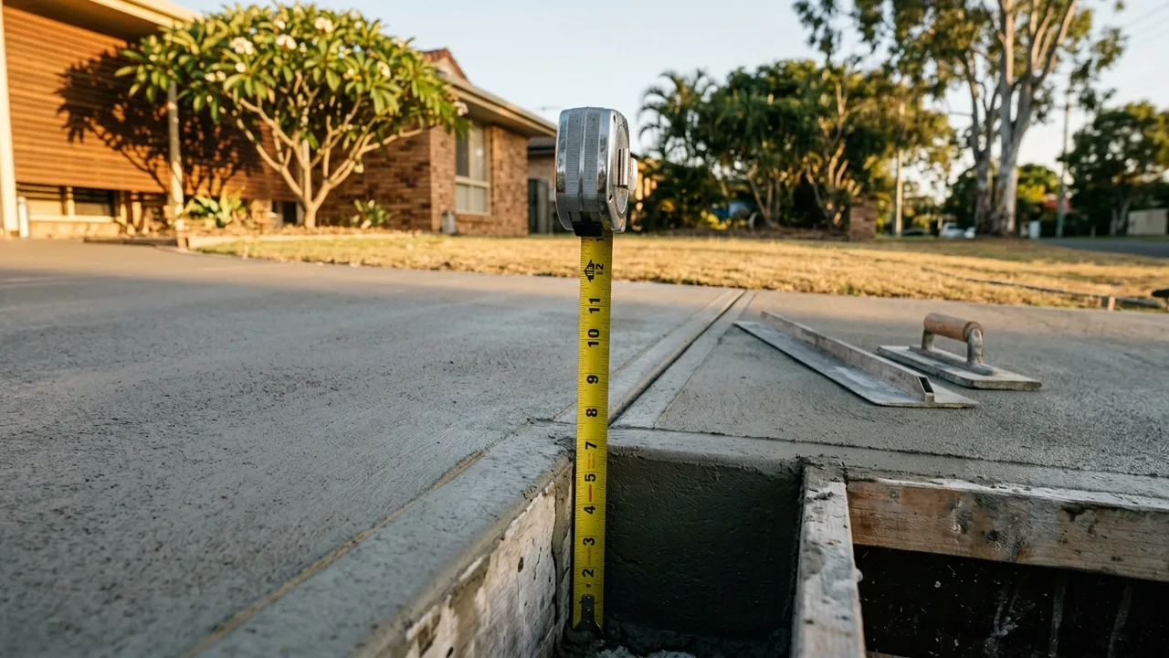 Brisbane concreting detail relevant to "How Thick Does a Residential Concrete Driveway Actually Need to Be?"