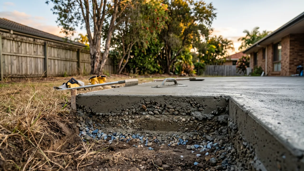 How thick should a residential concrete driveway actually be? in Bulimba