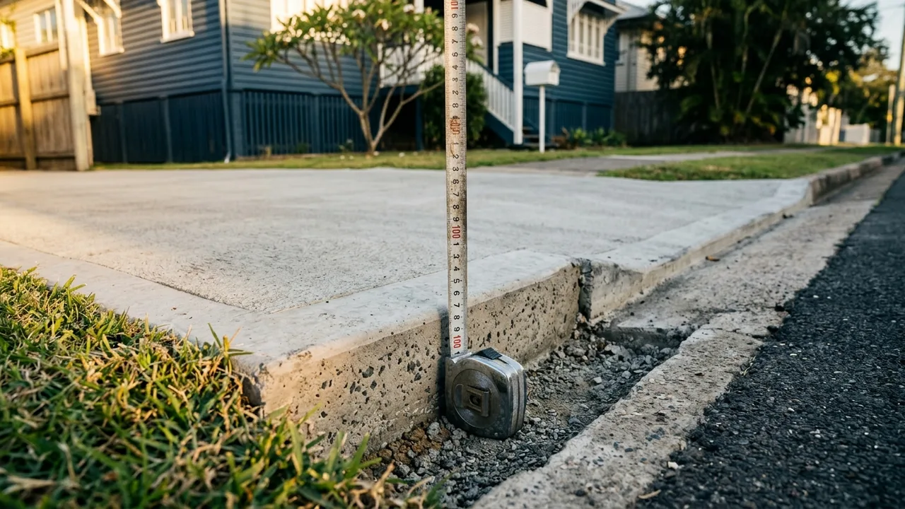 Brisbane concreting detail relevant to "How thick should a residential concrete driveway actually be?"