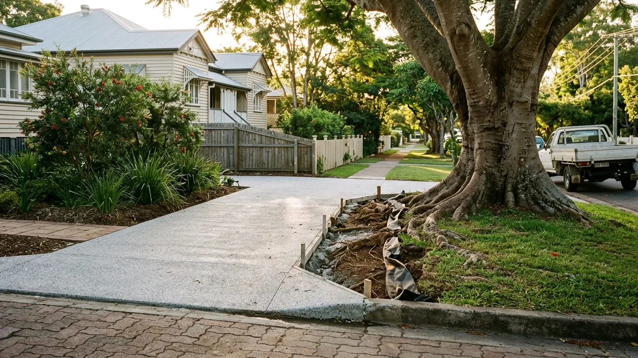 Brisbane concreting context shot for "Concreting near large trees: what Brisbane's Inner East suburbs need to watch"