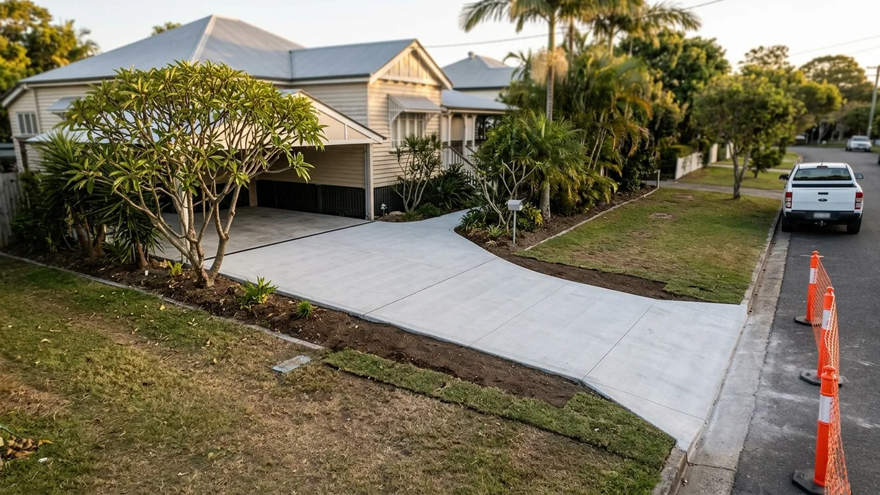 Brisbane concreting context shot for "Do You Need Council Approval to Concrete a Driveway or Patio in Brisbane?"