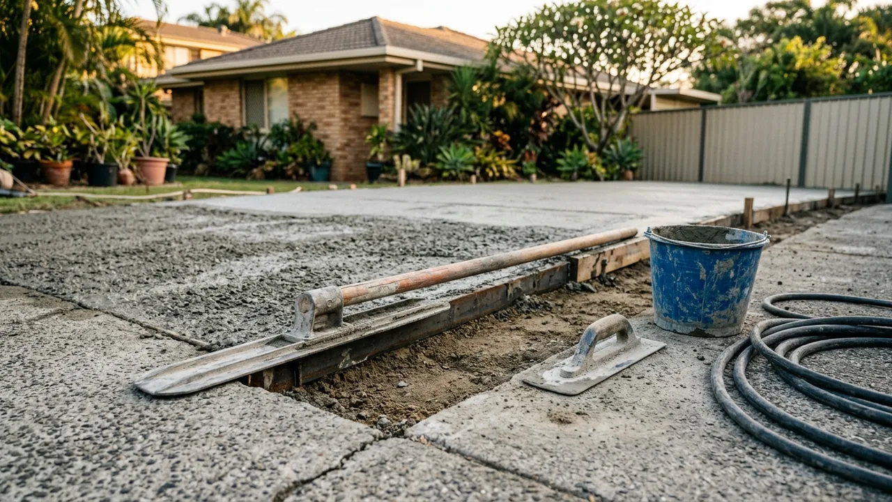 Brisbane concreting detail relevant to "Can you concrete a driveway yourself, or is it a job for a professional?"