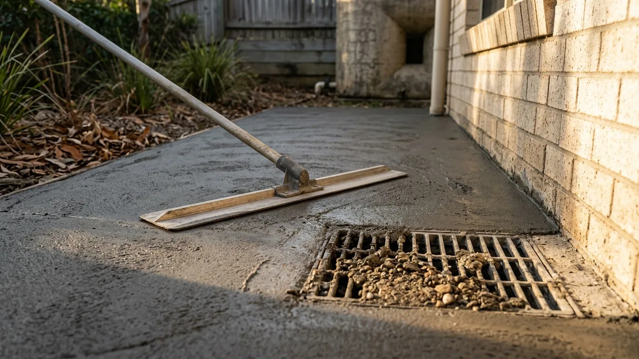 Brisbane concreting detail relevant to "Getting drainage wrong is the most common concreting mistake Brisbane homeowners make"