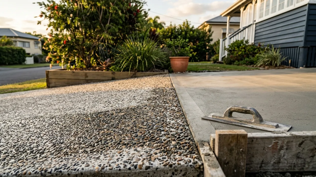 Brisbane concreting detail relevant to "Exposed Aggregate or Plain Concrete: Which Finish Suits Brisbane Homes?"