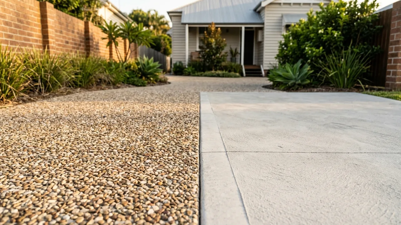 Brisbane concreting detail relevant to "Exposed aggregate or plain concrete: which finish suits your Brisbane home?"