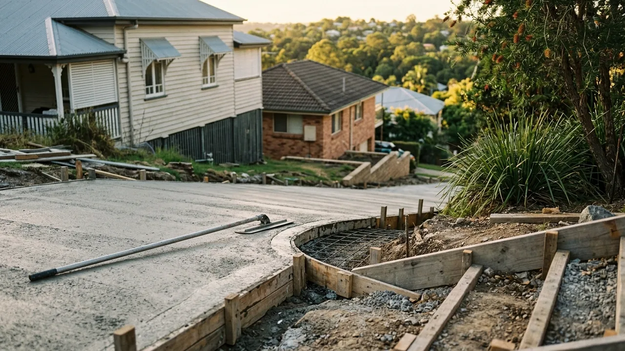 Brisbane concreting detail relevant to "Sloped blocks make concreting harder: what Inner East homeowners should know"