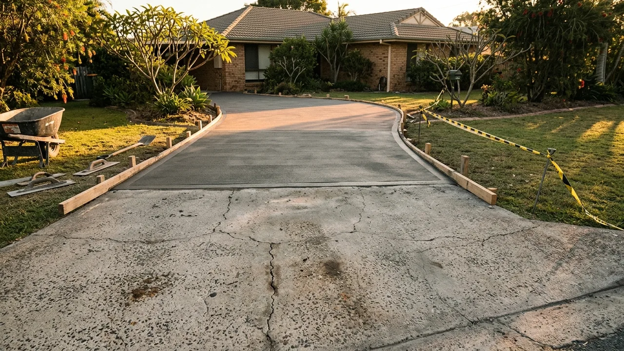 Brisbane concreting context shot for "When should you repair your concrete driveway and when should you replace it?"